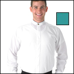 Banded Collar Tuxedo Shirt - Teal